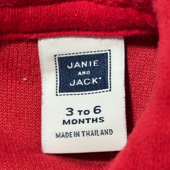 Janie & Jack Holiday First Christmas Red Velour Footed Romper - Picture 5 of 6